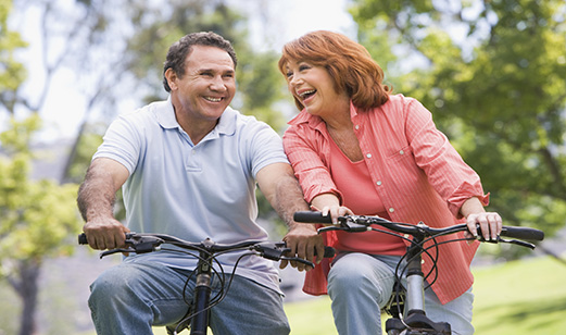 A couple enjoying being outside.