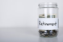 A jar with retirement money.