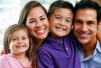 A family smiling together.